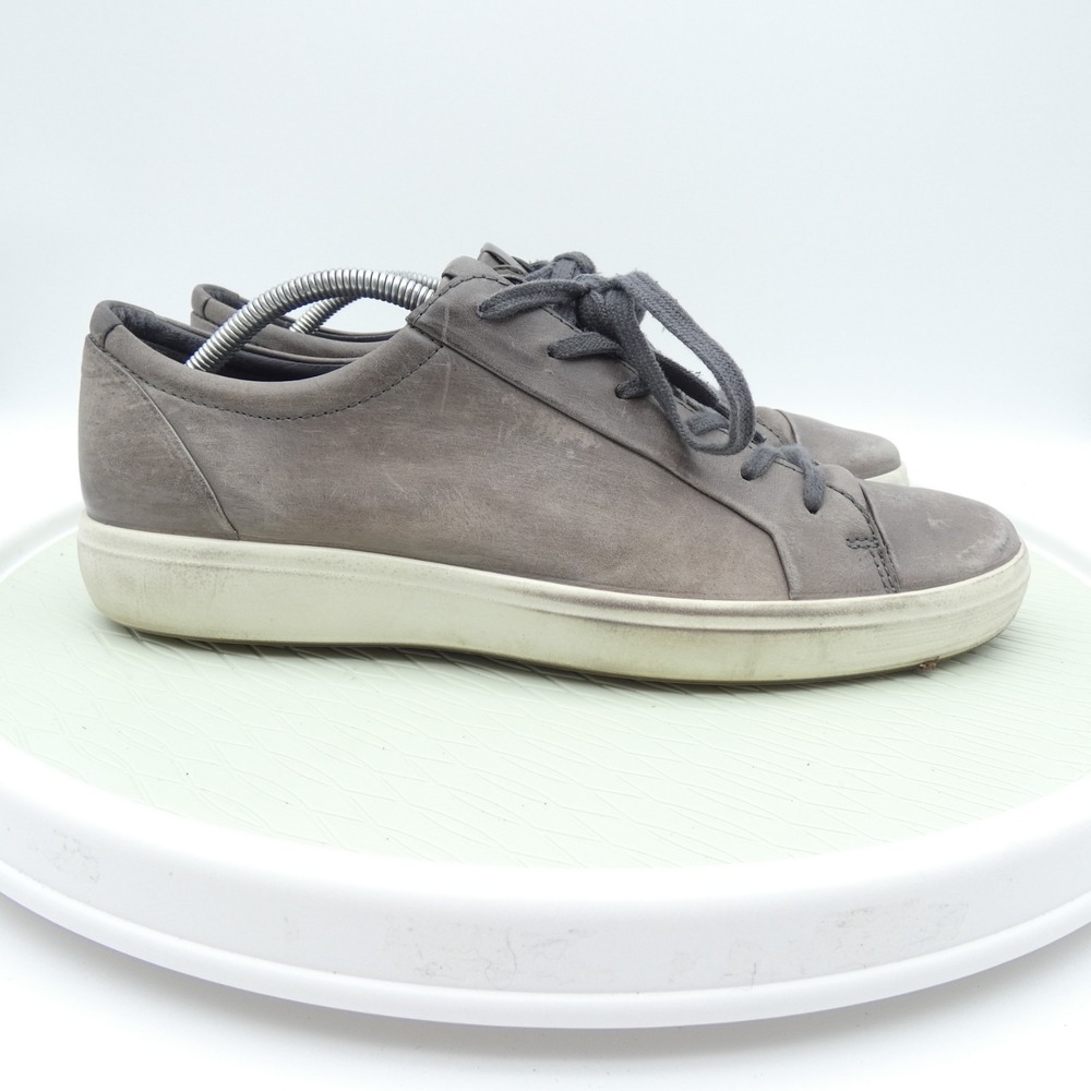Ecco Soft 7 47036402244 Mens US 12 Casual Shoes Gray Leather Lace Up Sneakers - Picture 3 of 10